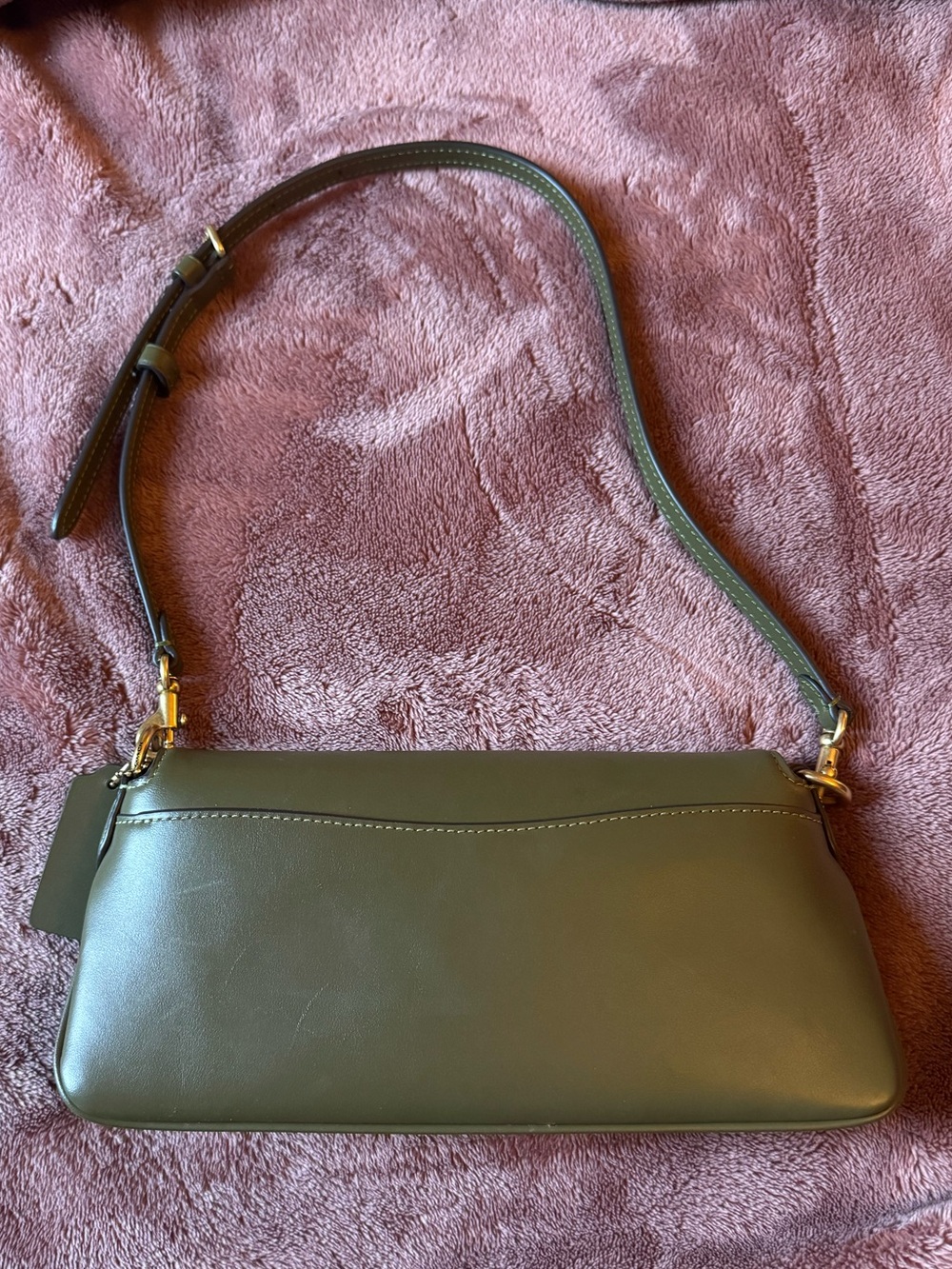 Coach Jet Shoulder Bag in Brass/Olive Green Refined Calf Leather - Picture 7 of 11
